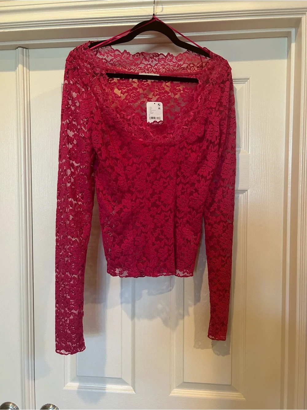 Free People top, deep pink, size L, NWT